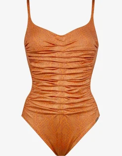 Glance Ruched Underwired Swimsuit - Metallic Apricot
