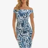 Graffiti Beach Dress - Blue and White