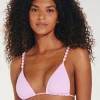 Grenadine Beads Parallel Tri Bikini Top - Lilac
