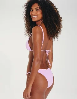Grenadine Beads Parallel Tri Bikini Top - Lilac