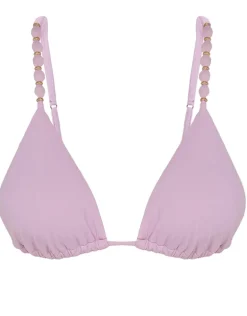 Grenadine Beads Parallel Tri Bikini Top - Lilac