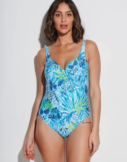 Haiti Wrap Front Swimsuit - Turquoise