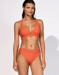 Honesty Banded Bikini Top - Flame