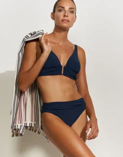 Honesty Banded Bikini Top - Navy