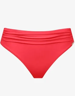 Honesty Gathered Band Bikini Pant - Flame