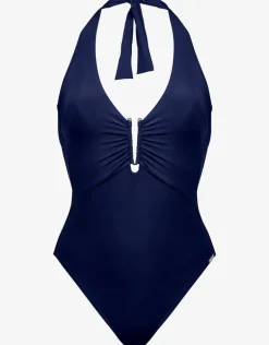 Honesty Halter Swimsuit - Navy Blue