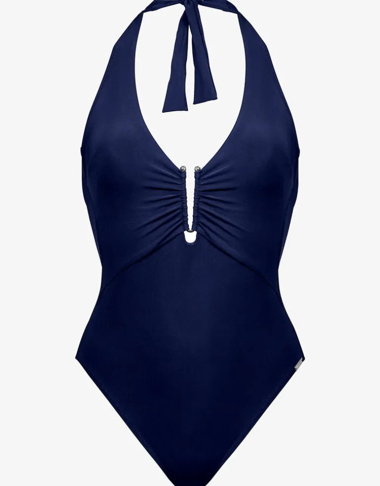 Honesty Halter Swimsuit - Navy Blue