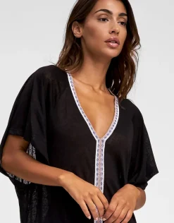 Inca Abaya Dress - Black and White