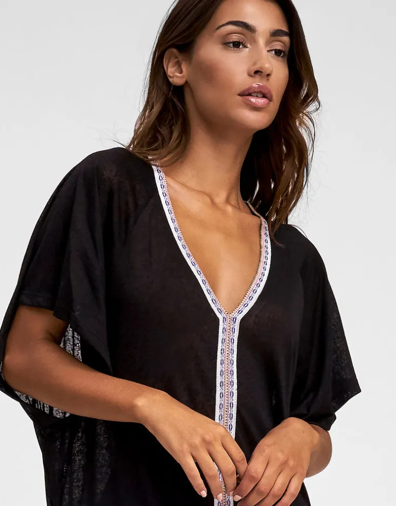 Inca Abaya Dress - Black and White