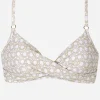 Indira Twist Front Bikini Top - White and Gold