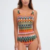 Ipanema High Front Swimsuit - Pink Multi