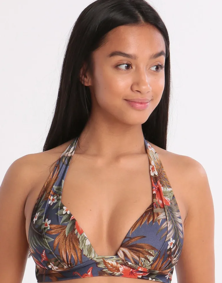 Iquitos Maho Halter Bikini Top - Blue