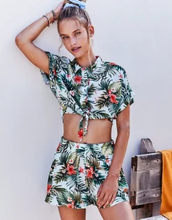 Iquitosvoil Kaimi Cropped Shirt - Sky