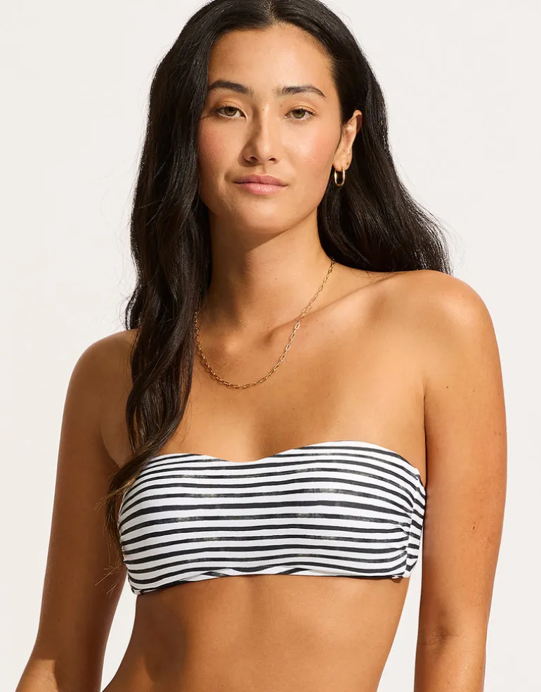 Isla Palm Bustier Bandeau Bikini Top - White