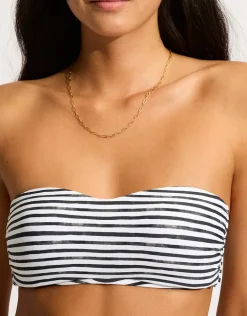 Isla Palm Bustier Bandeau Bikini Top - White