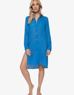 Island Blue Shea Beach Shirt - Blue