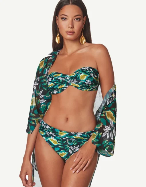 Japan Underwired Ruched Bandeau Bikini Set