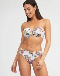 Jasmine Bandeau Bikini Top - White Floral