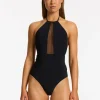 Jetset Lure High Neck Swimsuit - Black