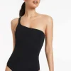 Jetset One Shoulder Swimsuit - Black