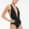 Jetset Plunge Loop Back Swimsuit - Black
