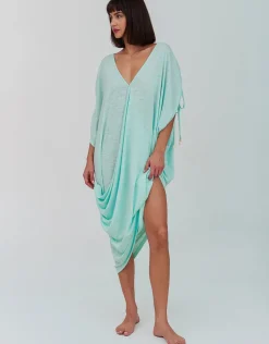 Juno Draped Dress - Aqua