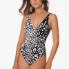 Kalina Wrap Swimsuit - Black and White