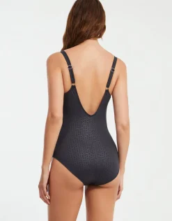 Lara Round Neck Swimsuit - Black