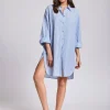 Laura Beach Shirt - Light Blue Stripe