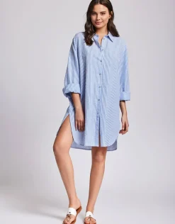 Laura Beach Shirt - Light Blue Stripe