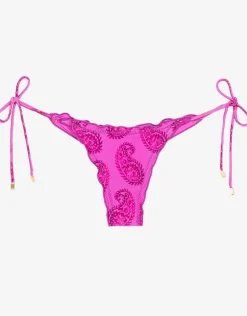 Leela Ripple Tie Bikini Pant - Pink