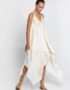 Lefkada Handkerchief Dress - Natural and Gold