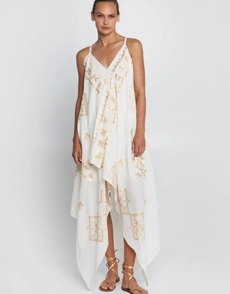 Lefkada Handkerchief Dress - Natural and Gold