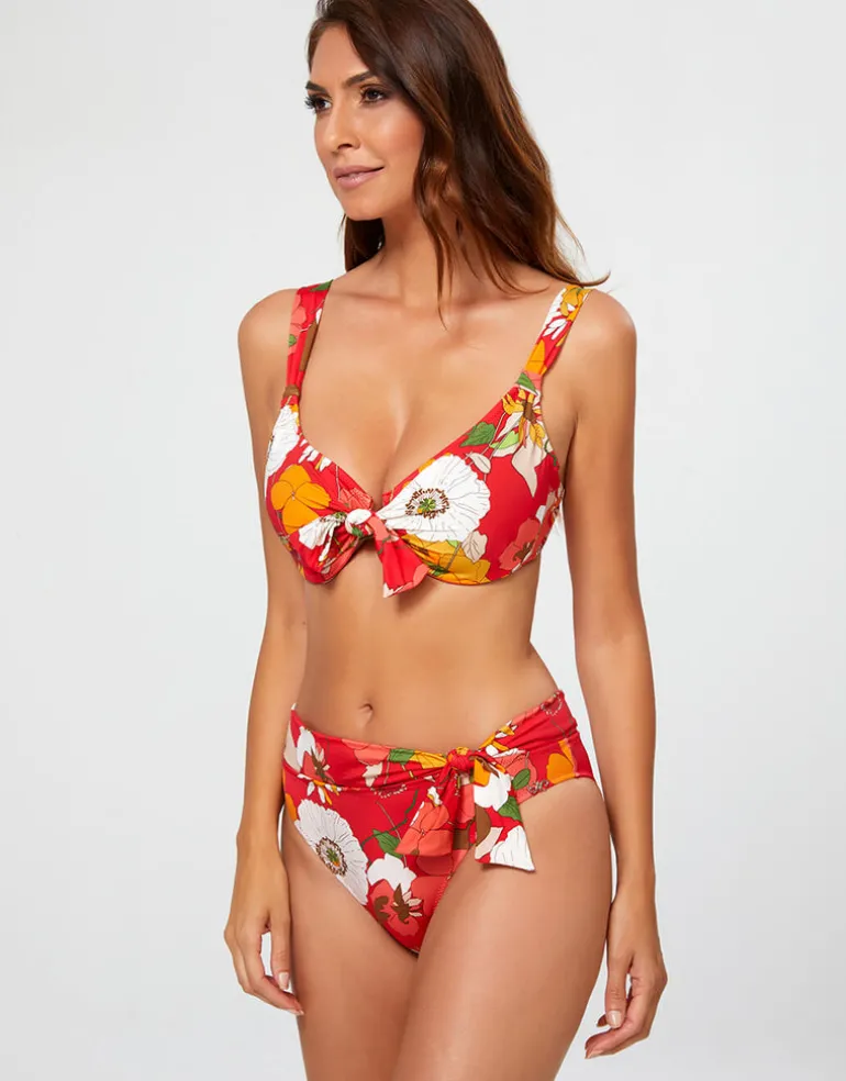 Lilia Underwire Bikini Top - Red