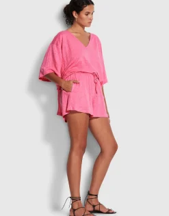 Linen Jersey Beach Short - Pink