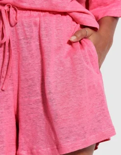 Linen Jersey Beach Short - Pink