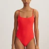 Logo Jacquard Kennedy Swimsuit - Bright Hibiscus