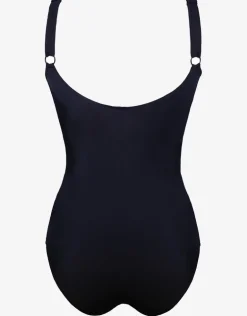 Lucille Longer Length Swimsuit - Black and Leopard