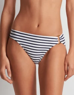 Luxe Stripe Ring Hipster Bikini Pant - Navy White