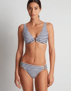 Luxe Stripe Ring Hipster Bikini Pant - Navy White
