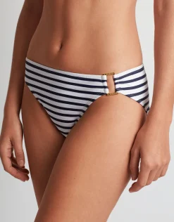 Luxe Stripe Ring Hipster Bikini Pant - Navy White