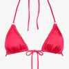 Macrame Love Triangle Bikini Top - Luscious Red