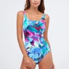 Malena High Front Swimsuit - Turquoise
