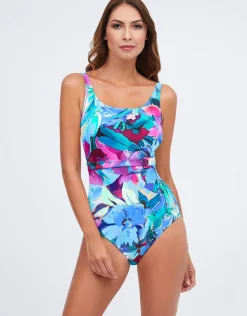 Malena High Front Swimsuit - Turquoise