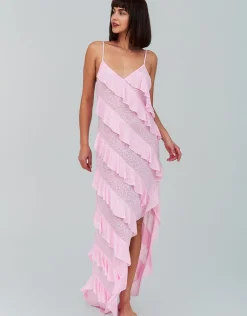 Mermaid Ruffle Dress - Light Pink