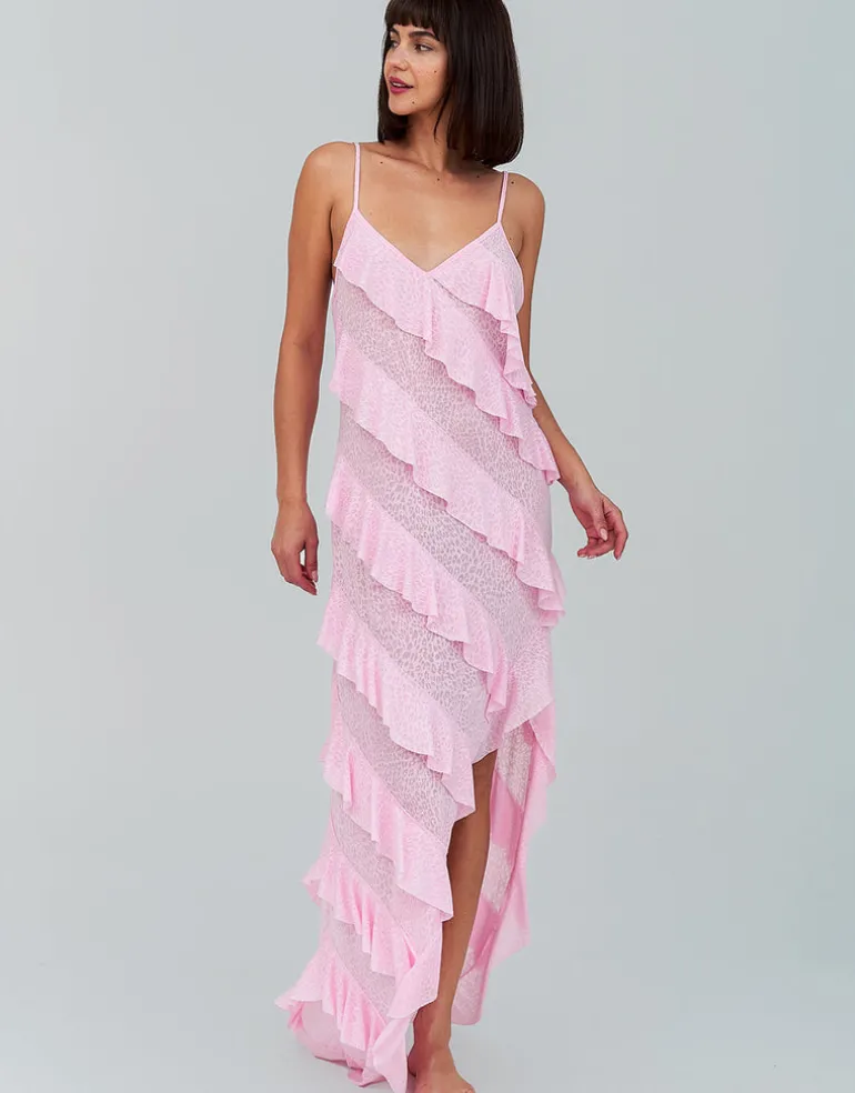 Mermaid Ruffle Dress - Light Pink