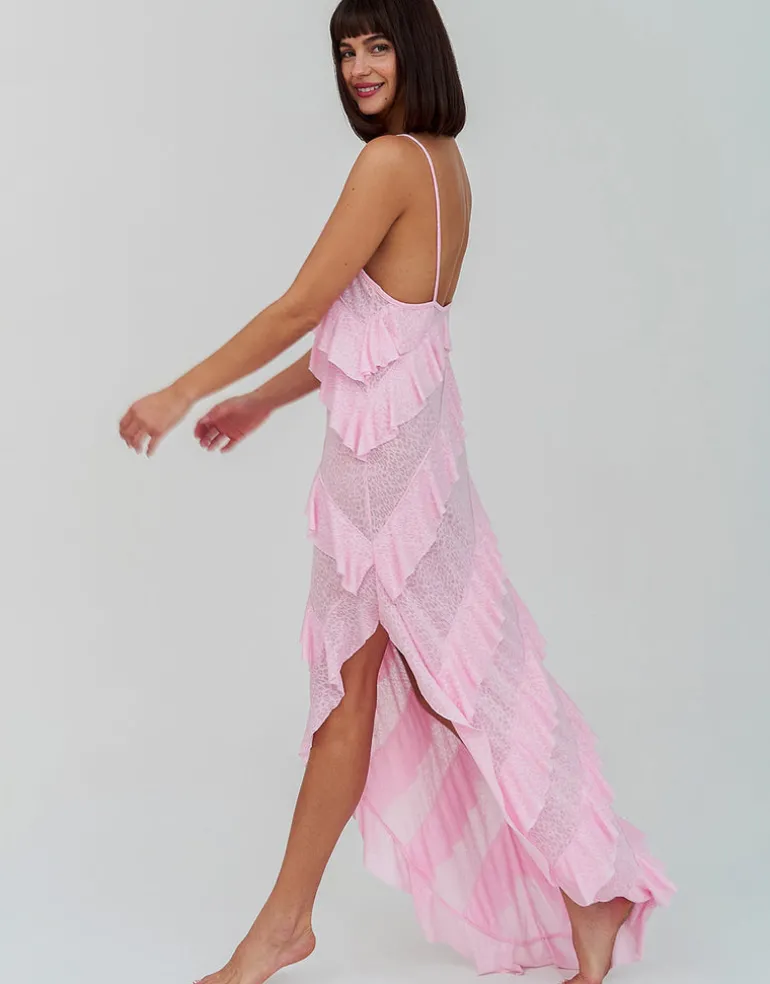 Mermaid Ruffle Dress - Light Pink