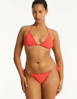 Messina Tie Side Bikini Pant - Flame