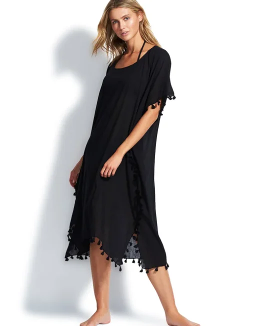 Midi Amnesia Kaftan - Black