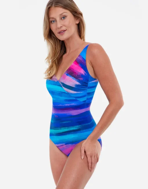 Midnight Light Surplice Swimsuit - Multi